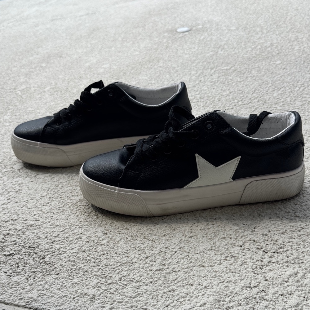 Black Sneakers with White Star Accent